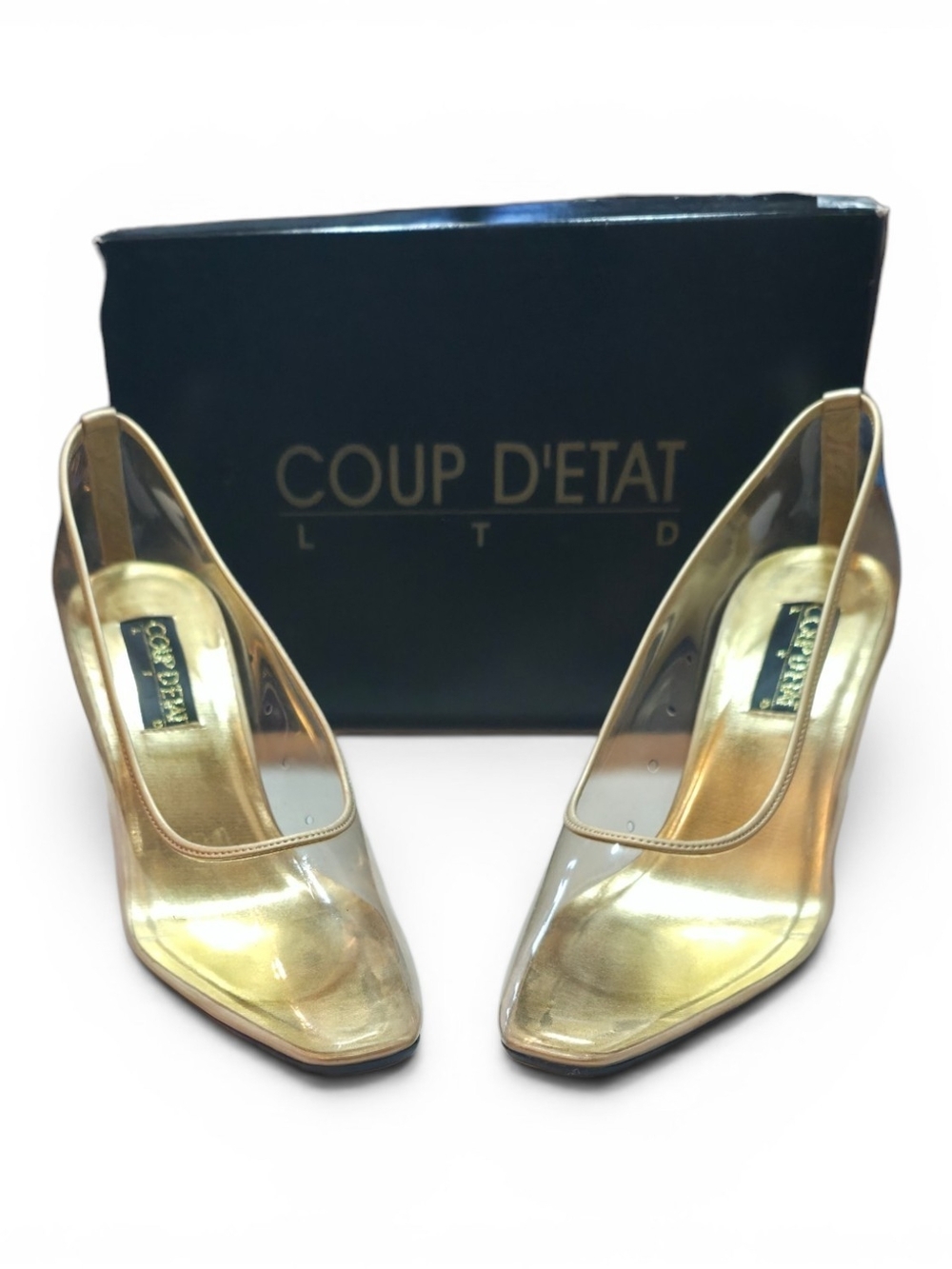 Coup D'Etat Gold Slingback Pumps - Women's